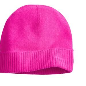 Charter Club Cashmere Cuffed Knit Beanie Hat Women's One Size Fuchia NWT $78